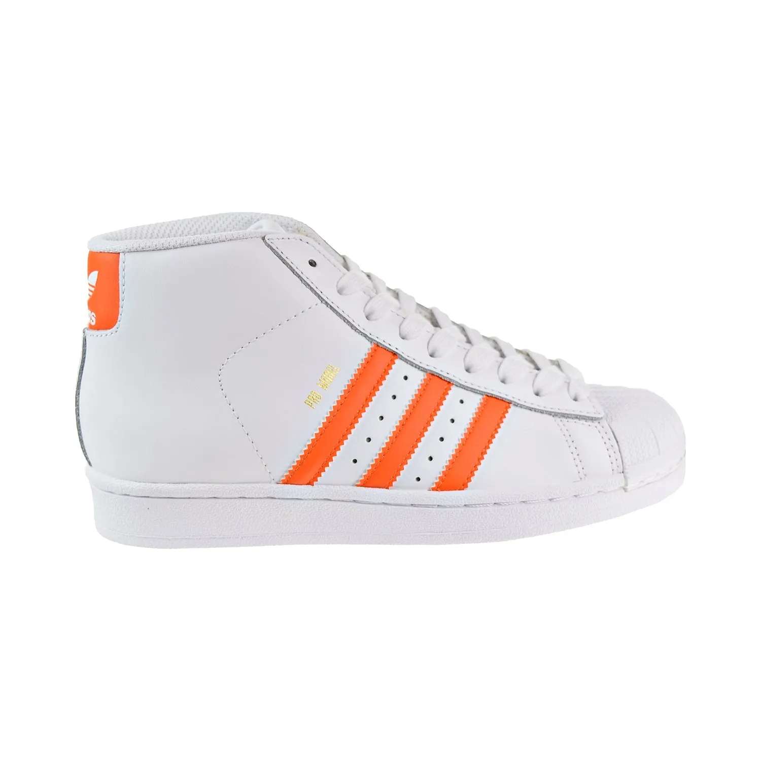 Adidas Pro Model Big Kids' Shoes Footwear White/Energy Orange/Gold Metallic Adidas Laceless Shoes