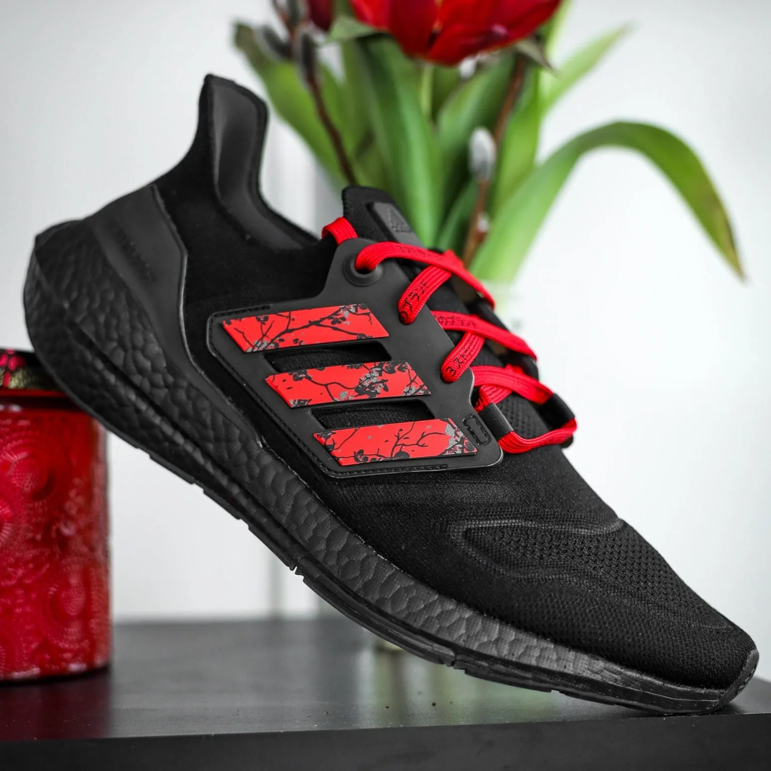 Red/Black Cherry Stripes for Ultra Boost Miles Morales Shoes Adidas