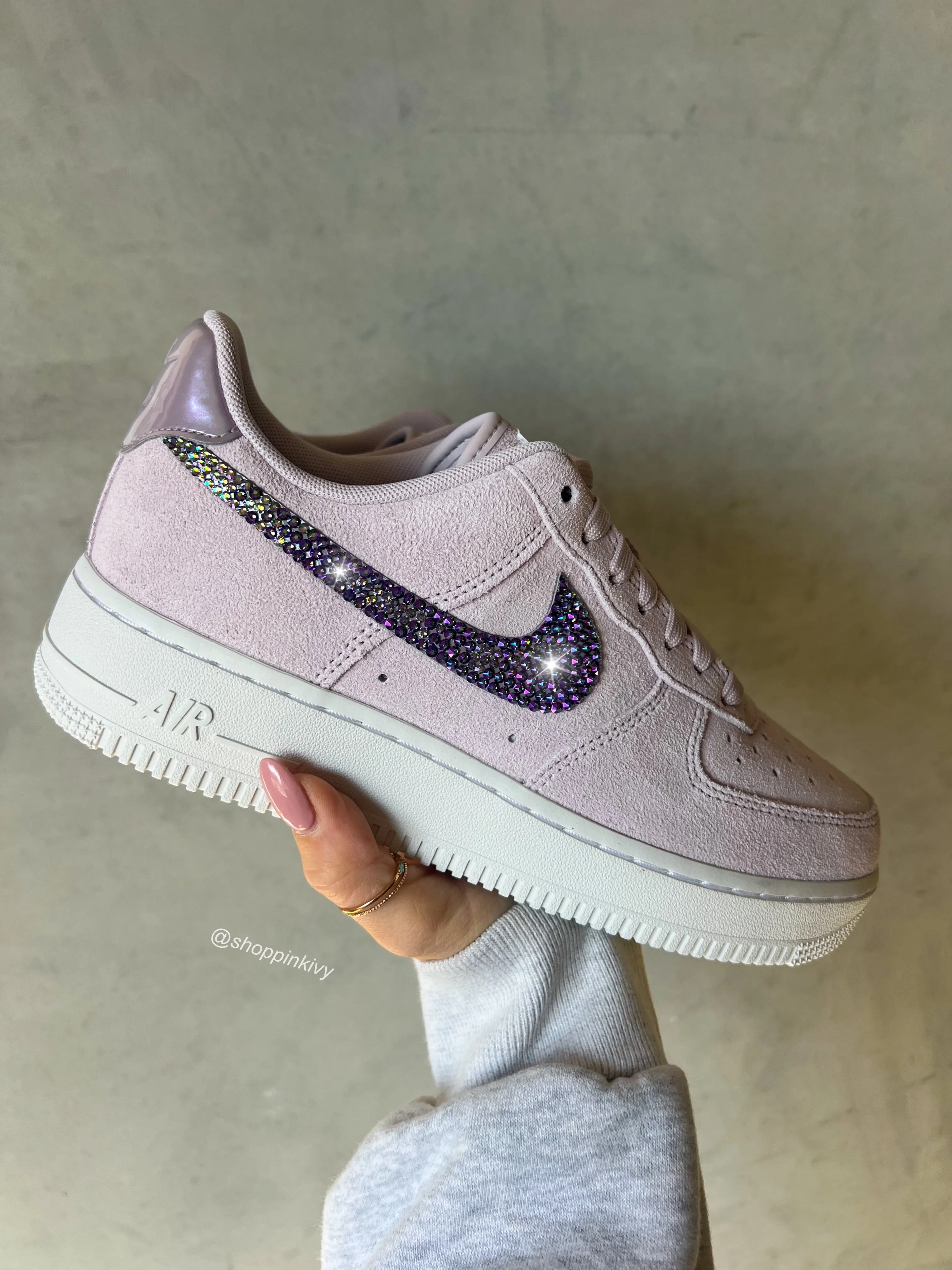 Yeezy Shoes Adidas Lilac Iridescent Suede Swarovski Womens Nike Air Force One