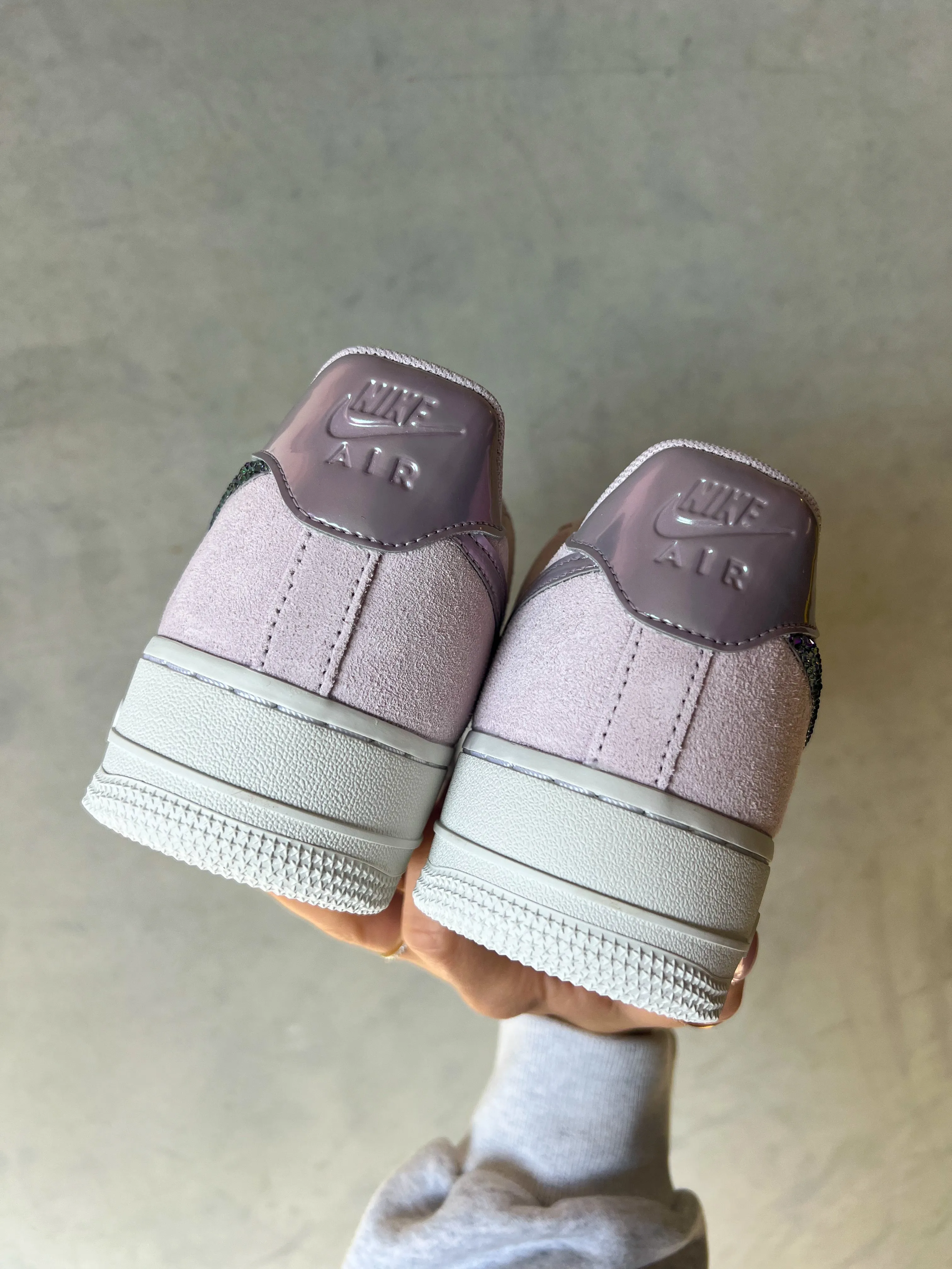 Lilac Iridescent Suede Swarovski Womens Nike Air Force One Adidas Adizero Scorch Football Shoe