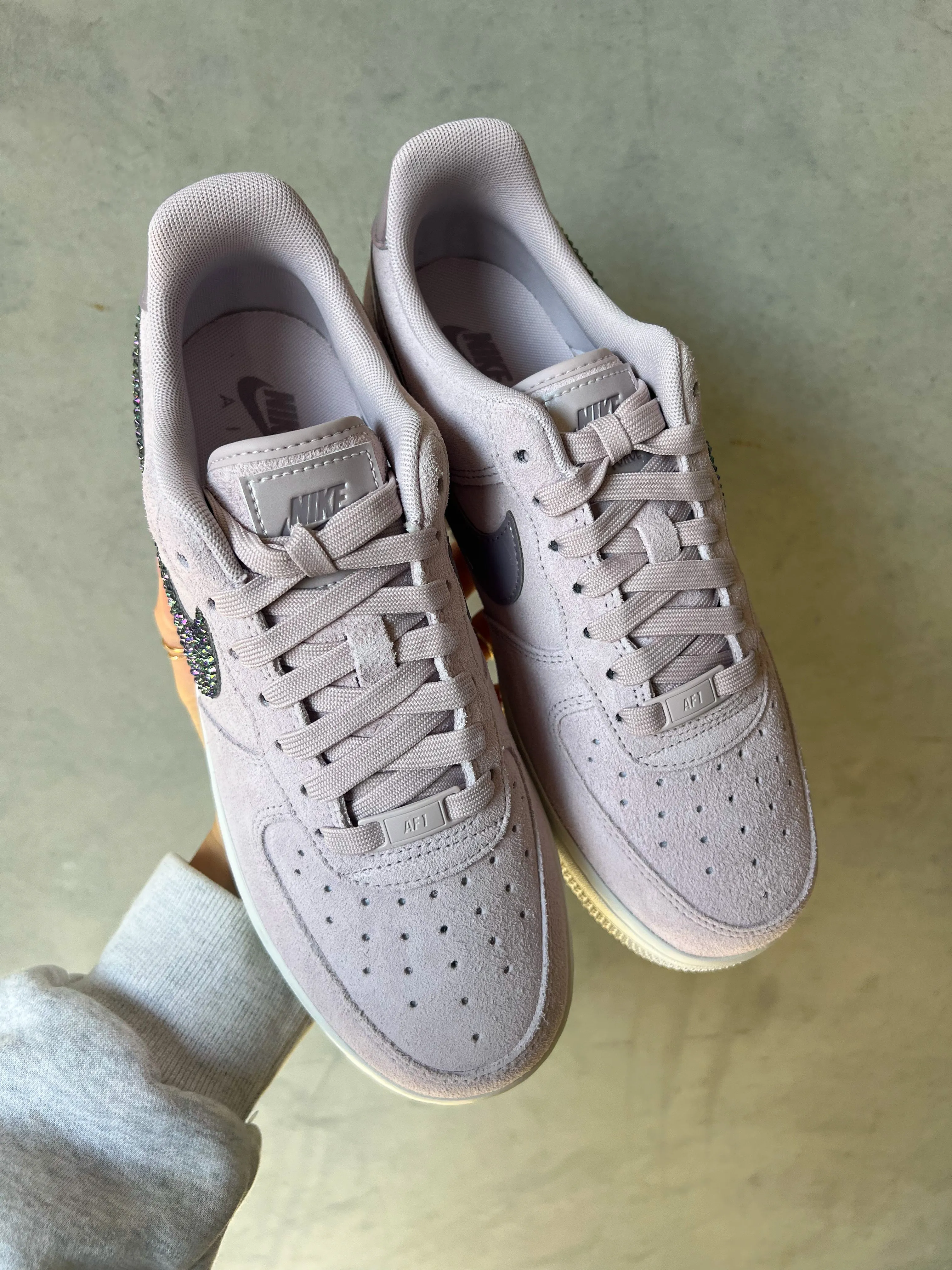 Gazelle Bold Shoes Adidas Lilac Iridescent Suede Swarovski Womens Nike Air Force One