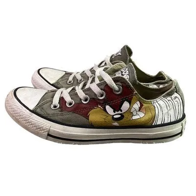 Converse Looney Tunes Shoes Mens 4 Tazmanian Devil Chuck Taylor Low Top Sneakers All Weather Casual Shoes