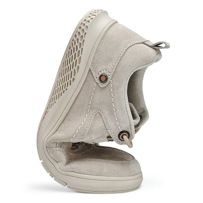 Men's Sewing Men's Suede Leather Shoes Versatile Outdoor Fashion Shoes Project Flat Shoes