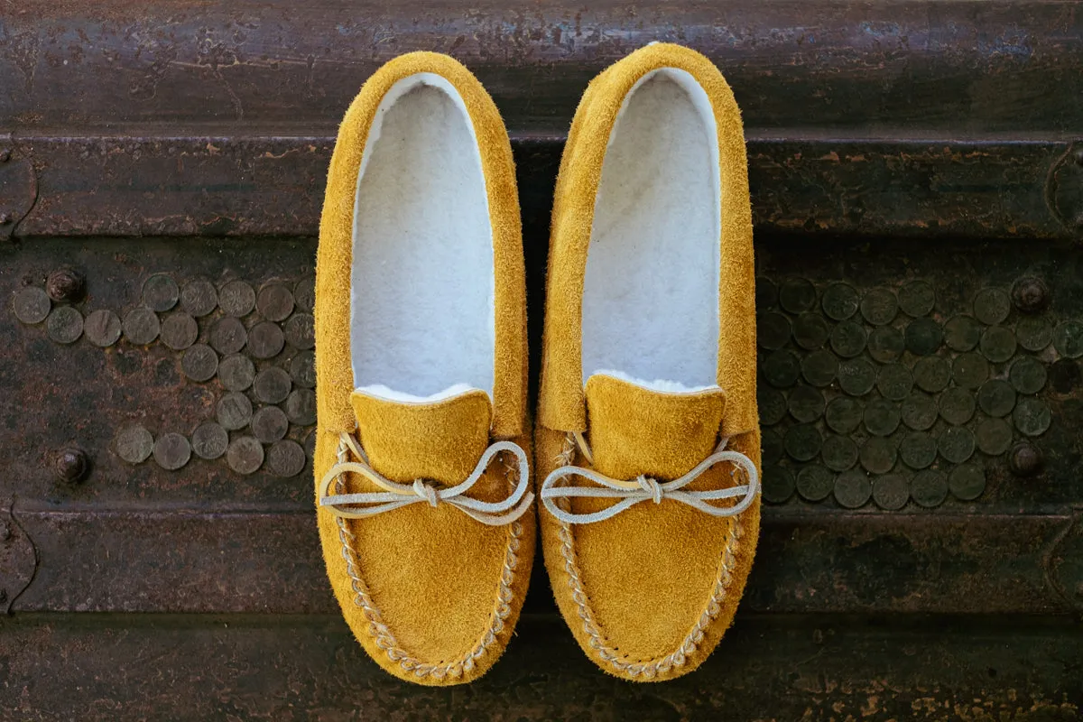 Men's Fleece Lined Suede Moccasins Gary Slippers