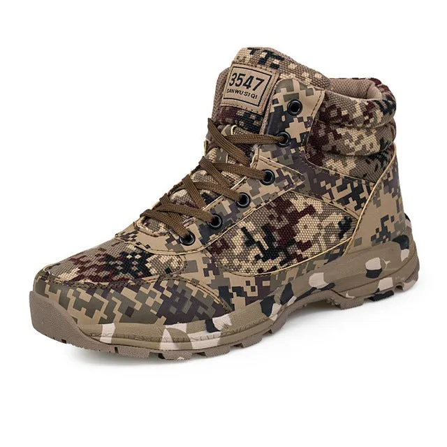 Men Camouflage Army Boots Outdoor Military Flat Mule Shoes