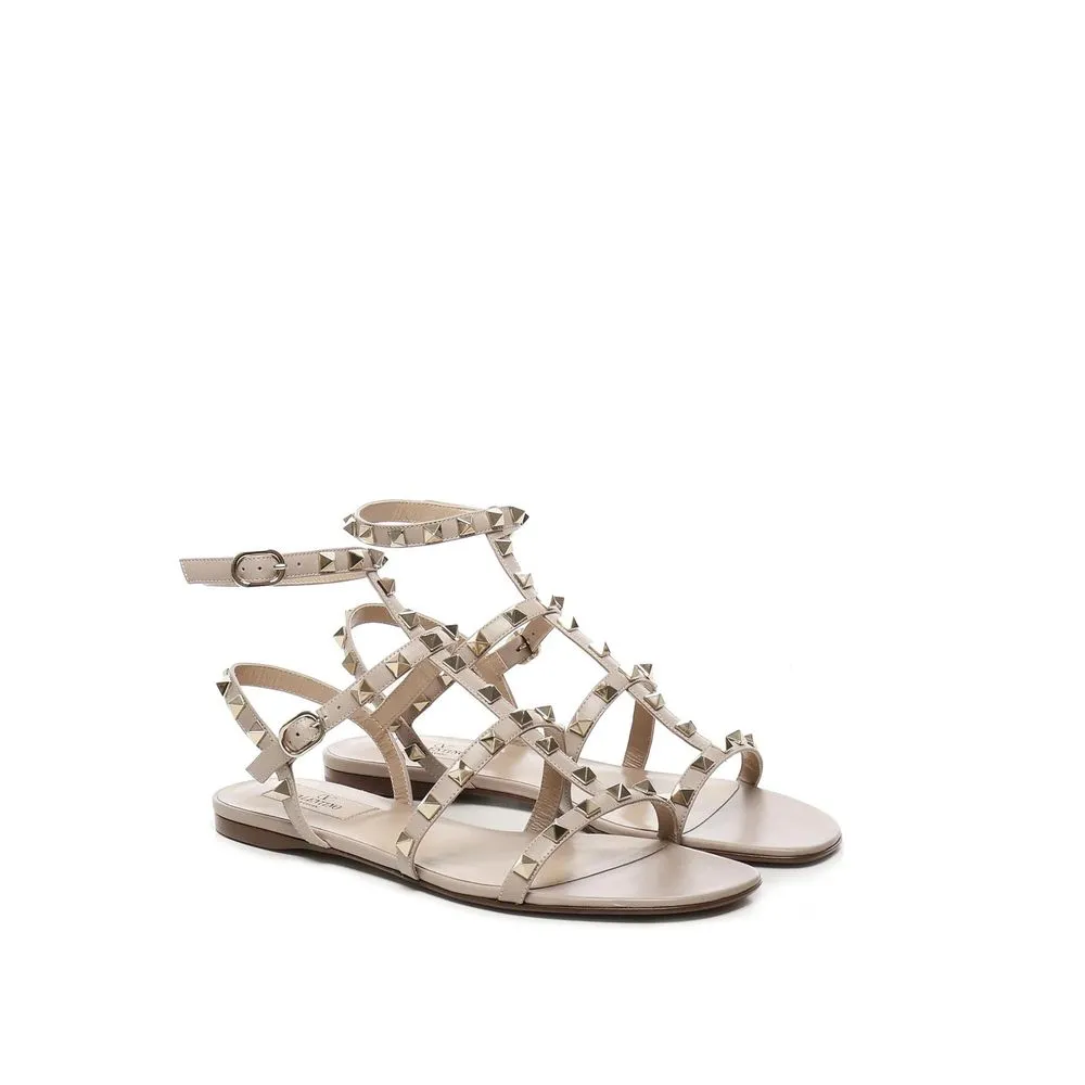 Valentino Garavani Beige Calfskin Sandals Best Shoe For Flat Feet Walking