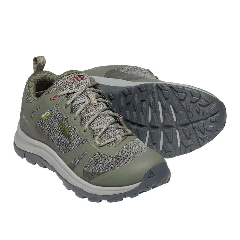 Waterproof And Non Slip Shoes KEEN Women's Terradora II Waterproof Hiking Shoe- Dusty Olive / Nostalgia Rose