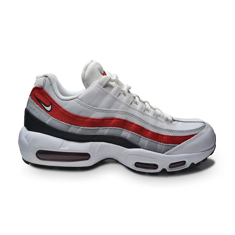 Mens Nike Air Max 95 Essential - DQ3430 001- Black White Varsity Red Asics Fast Running Shoes