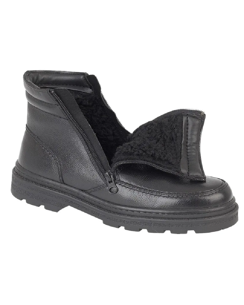 Heel Knee High Boots Roamers Mens Twin Zip Thermal Lined Ankle Boots