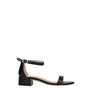 Stuart Weitzman Black Leather Flat Sandals The Best Running Shoes