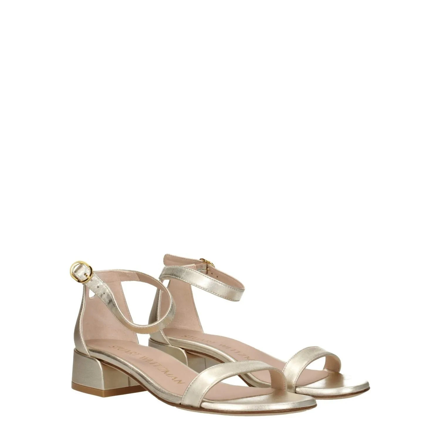 Camellia Flat Shoes Stuart Weitzman Gold Leather Flat Sandals