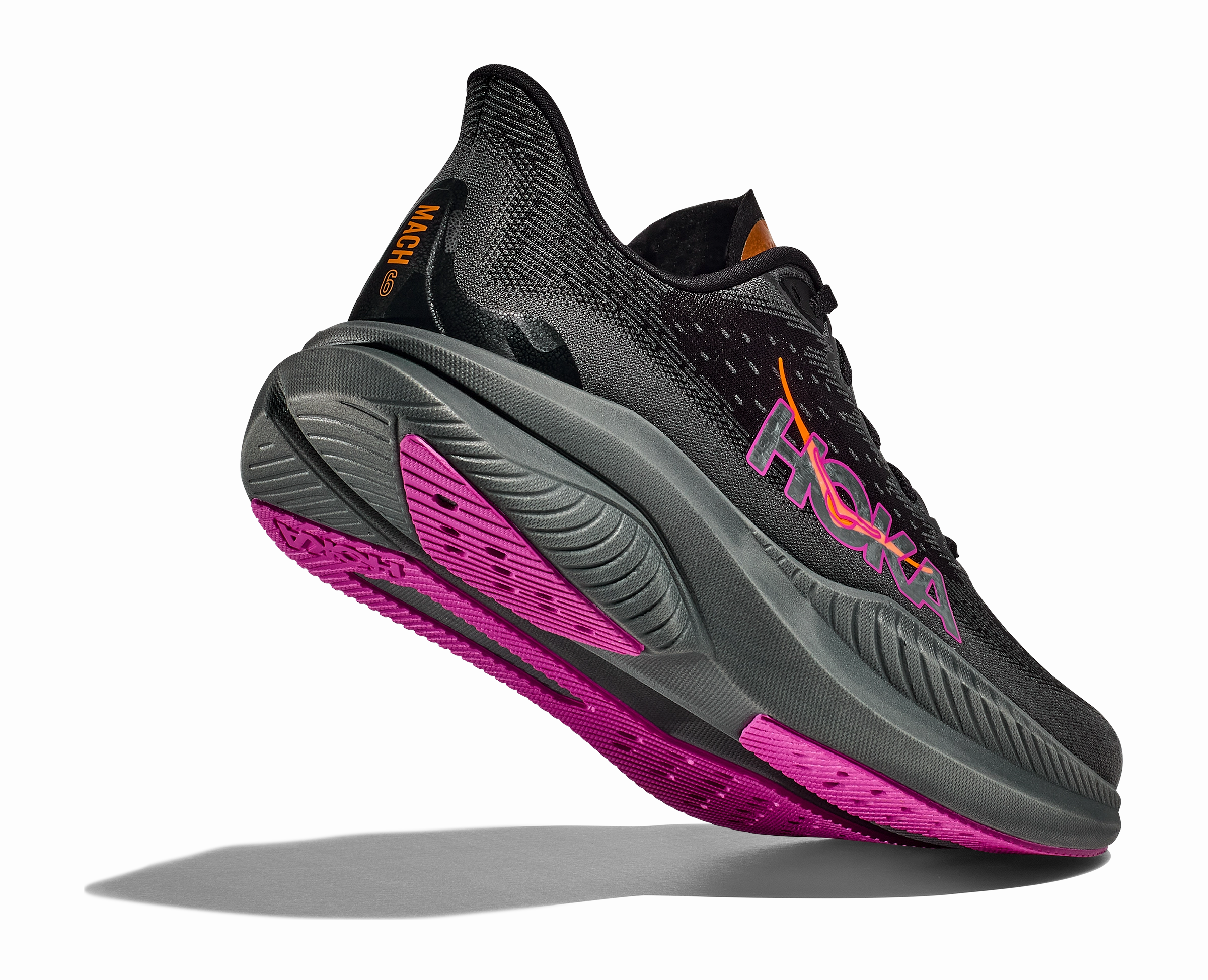 Running Shoes For Forefoot Runners Hoka Women's Mach 6 (Black/Fuschia)