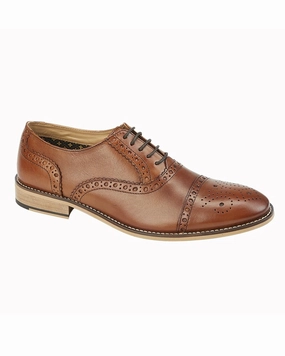 Jack & Jones Casual Shoes Roamers Mens Tan Leather Brogue Oxford Shoes