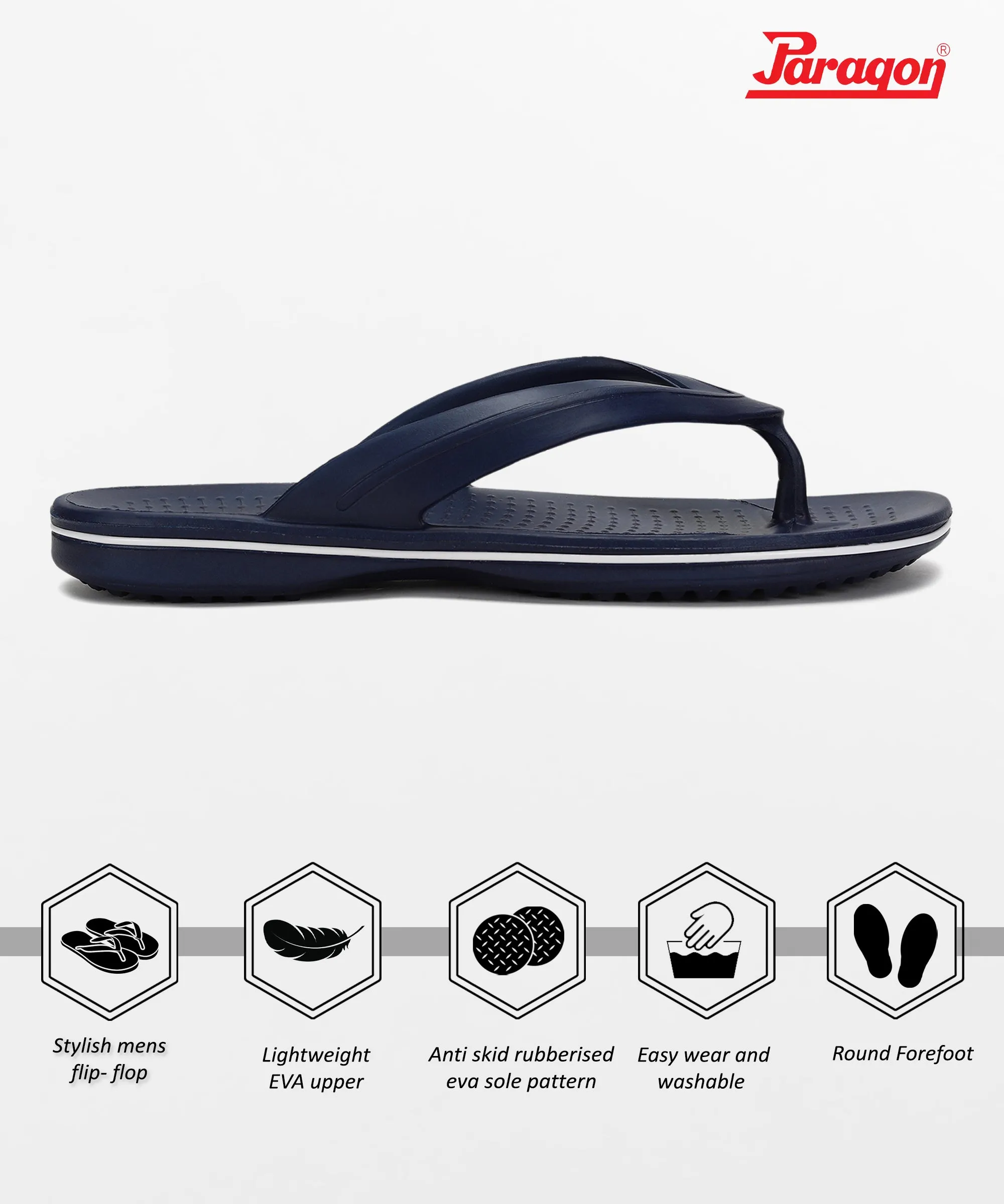 Paragon EVK1129G Men Stylish Lightweight Flipflops | Casual & Comfortable Daily-wear Slippers for Indoor & Outdoor | For Everyday Use Flip Flops For Back Pain