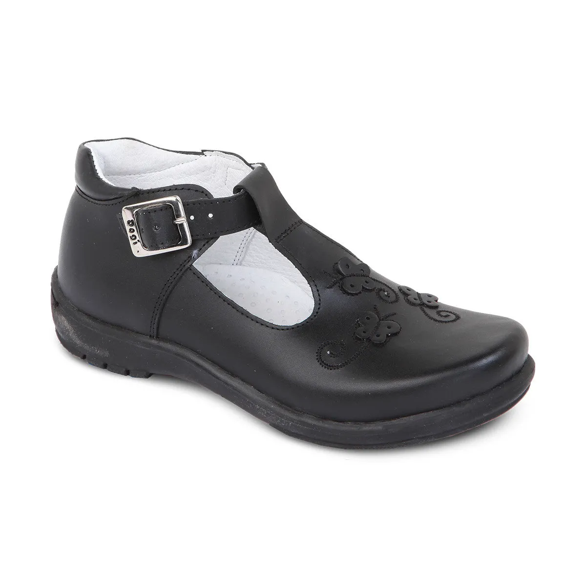 DG-7485 - Black Genuine Leather - Dogi Kids School Shoes For Walking Best Slip On Walking