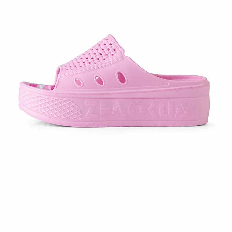 Summer Women Colorful Beach Home Hole Shoes Platform Slipper Formal Waterproof Shoes