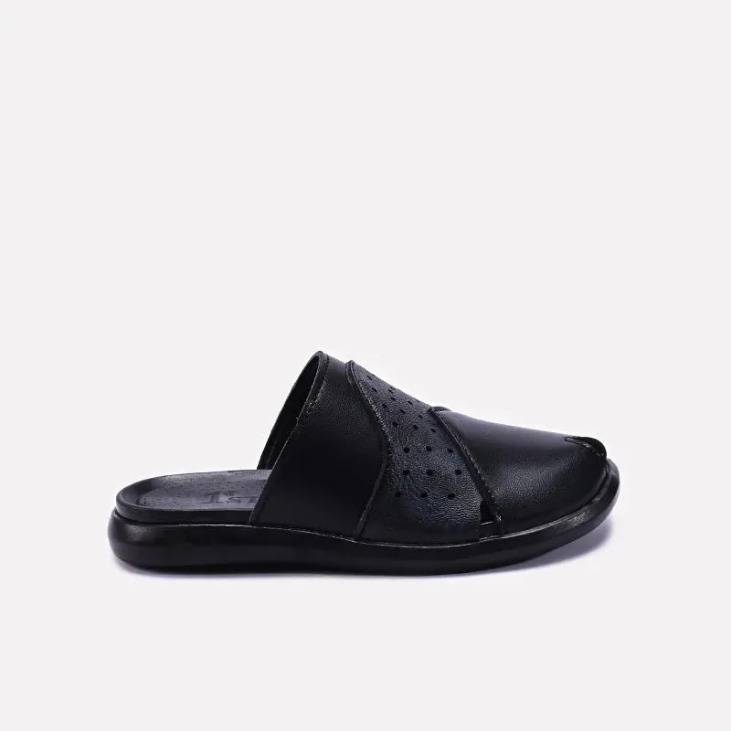 Black Kids Formal Slippers 0630250 Flat