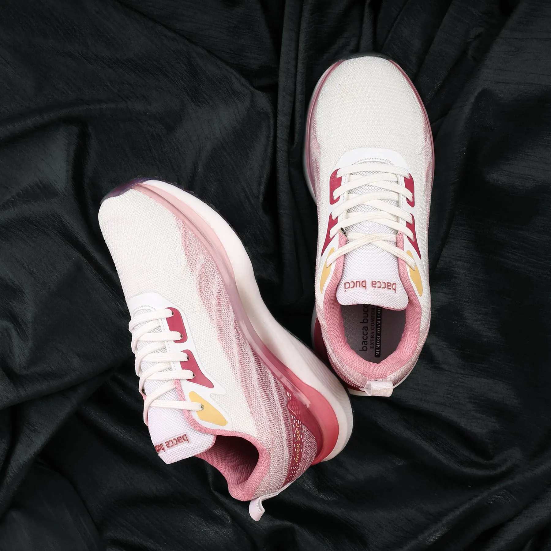 Bacca Bucci HYPERSOFT SERIES for WOMEN with Ultra-Rebounce Outsole & Iconic Breathable Engineered Knit Upper Cross Training Running Shoes