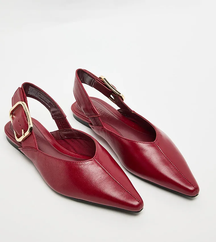 Gold Shoes SIANNA RED LEATHER HEELS