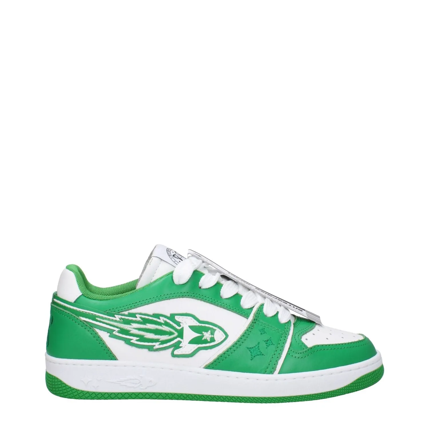 Emerald Flat Shoes Enterprise Japan Green Leather Low Top Sneakers