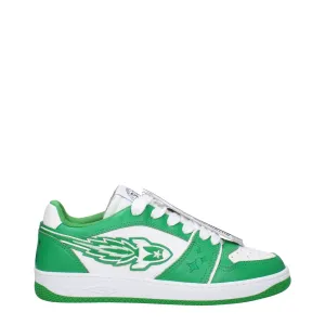 Enterprise Japan Green Leather Low Top Sneakers Primark Flat Shoes