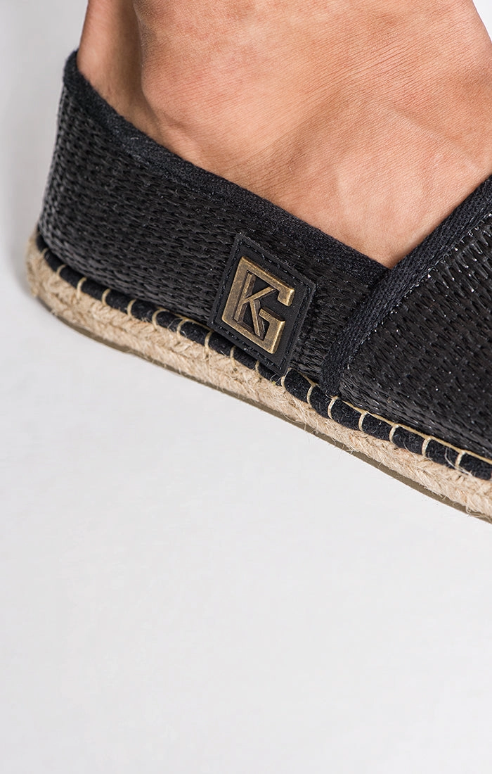 Black GK Artisan Espadrilles Laces For Espadrilles