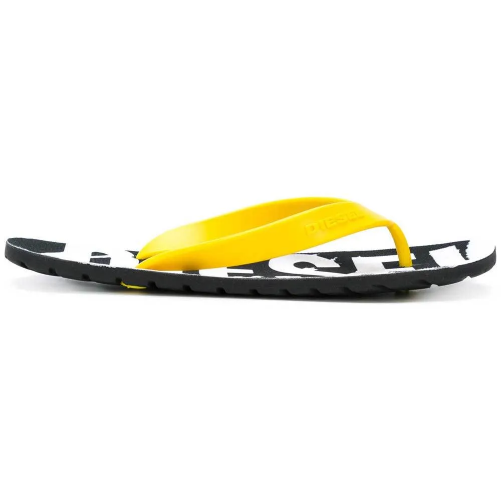Diesel Splish Flip Flops Sandals - Buttercup Yellow / Black Rainbow Flip Flops Nearby
