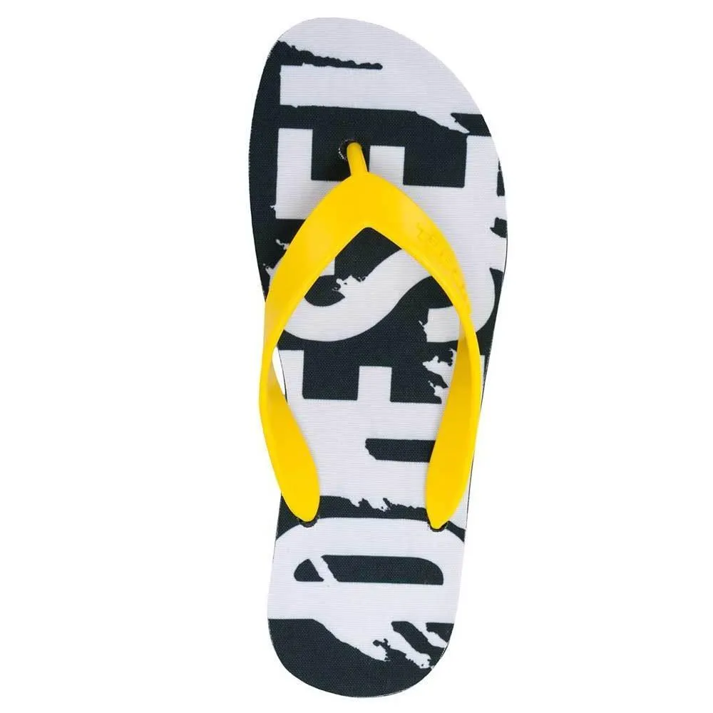 Sexy Men In Flip Flops Diesel Splish Flip Flops Sandals - Buttercup Yellow / Black