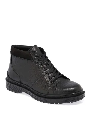Tergan Men's Black Leather Casual Boots Shoes Formal And Casual