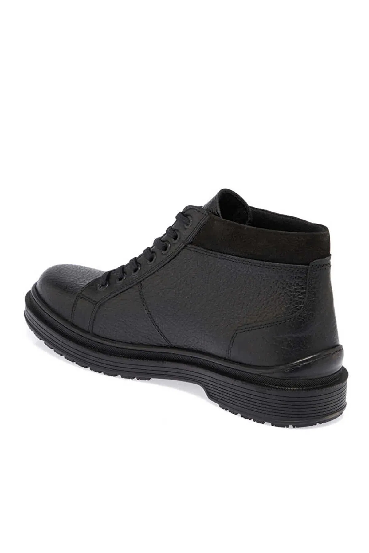 Tergan Men's Black Leather Casual Boots Casual Shoes For Short