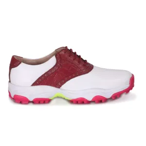Tigeress White & Bordo Golf Shoes Waterproof Cross Training Shoes