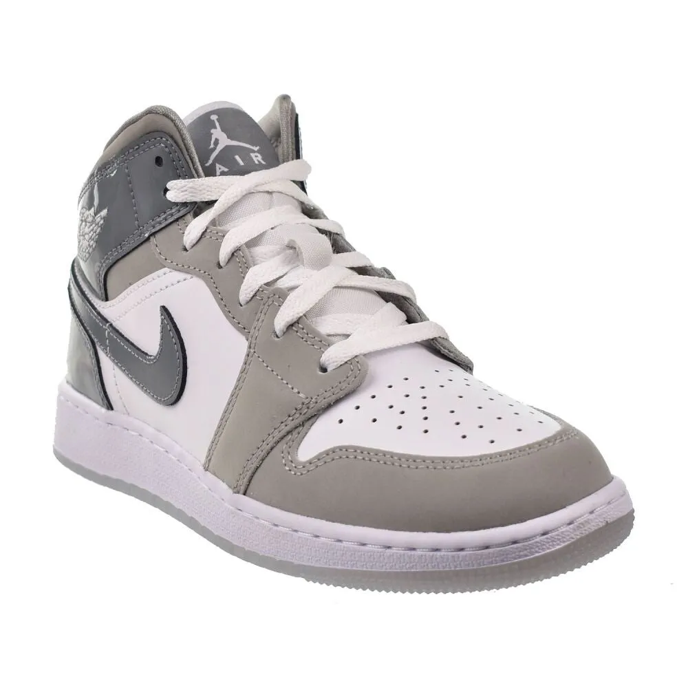 Flat Sneakers Jordan 1 Mid SE (GS) Big Kids' Shoes White/Cool Grey hf3193-100