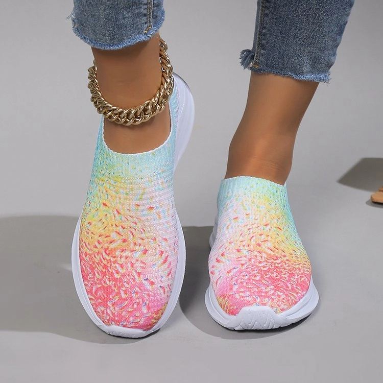 Originals Nmd Ri Casual Shoes Tiosebon Women Rainbow Knit Walking Shoes