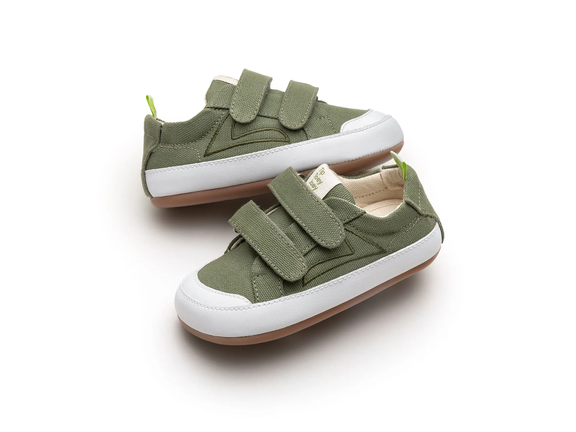European Sneakers Tip Toey Joey Boy's and Girl's Bossy Green Sneakers - Lona Verde Pistache