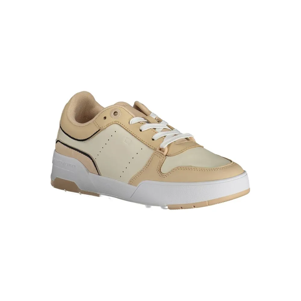 Tommy Hilfiger Beige Leather Women Sneaker N Sneakers