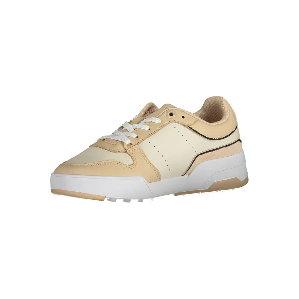 Tommy Hilfiger Beige Leather Women Sneaker Best Sneakers For Stability