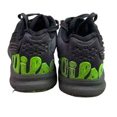 Circa Vulc Skate Shoes Wilson Tennis Shoes Boys 4 Black Neon Green Athletic Court Sneakers
