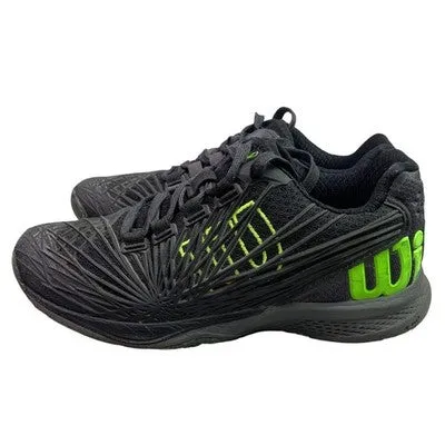 Wilson Tennis Shoes Boys 4 Black Neon Green Athletic Court Sneakers Arc Skate Shoes