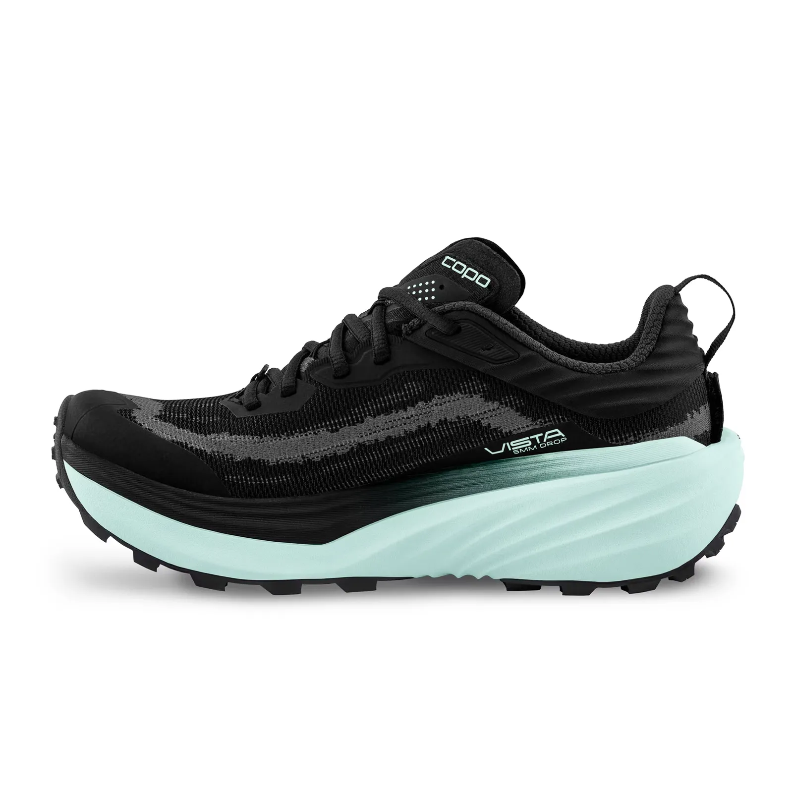 Topo Vista Running Shoe (Women) - Black/Mint Size 13 Trail Running Shoes