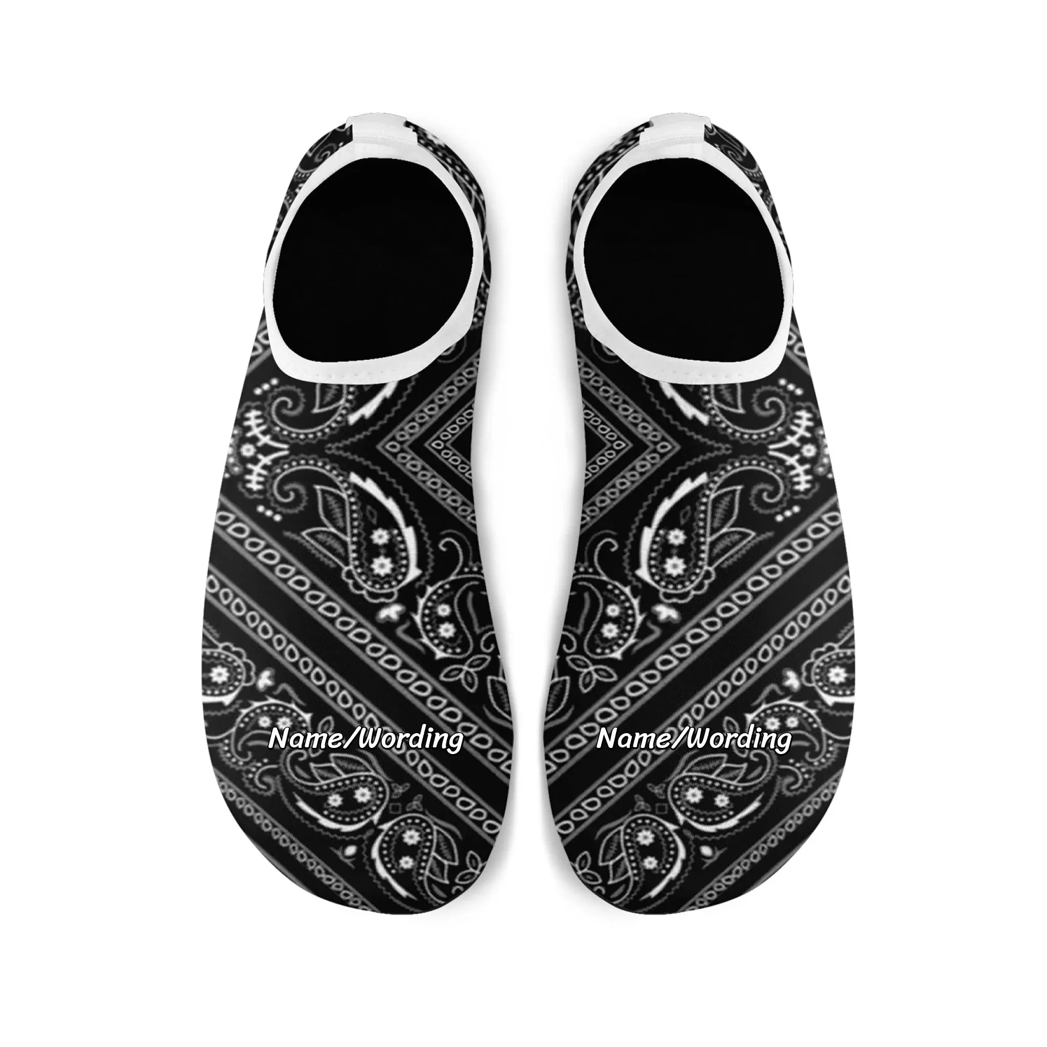 Finn And Jake Slippers Toponepod Black Bandana Slip-On | Personalized Name Yoga Aqua Shoes