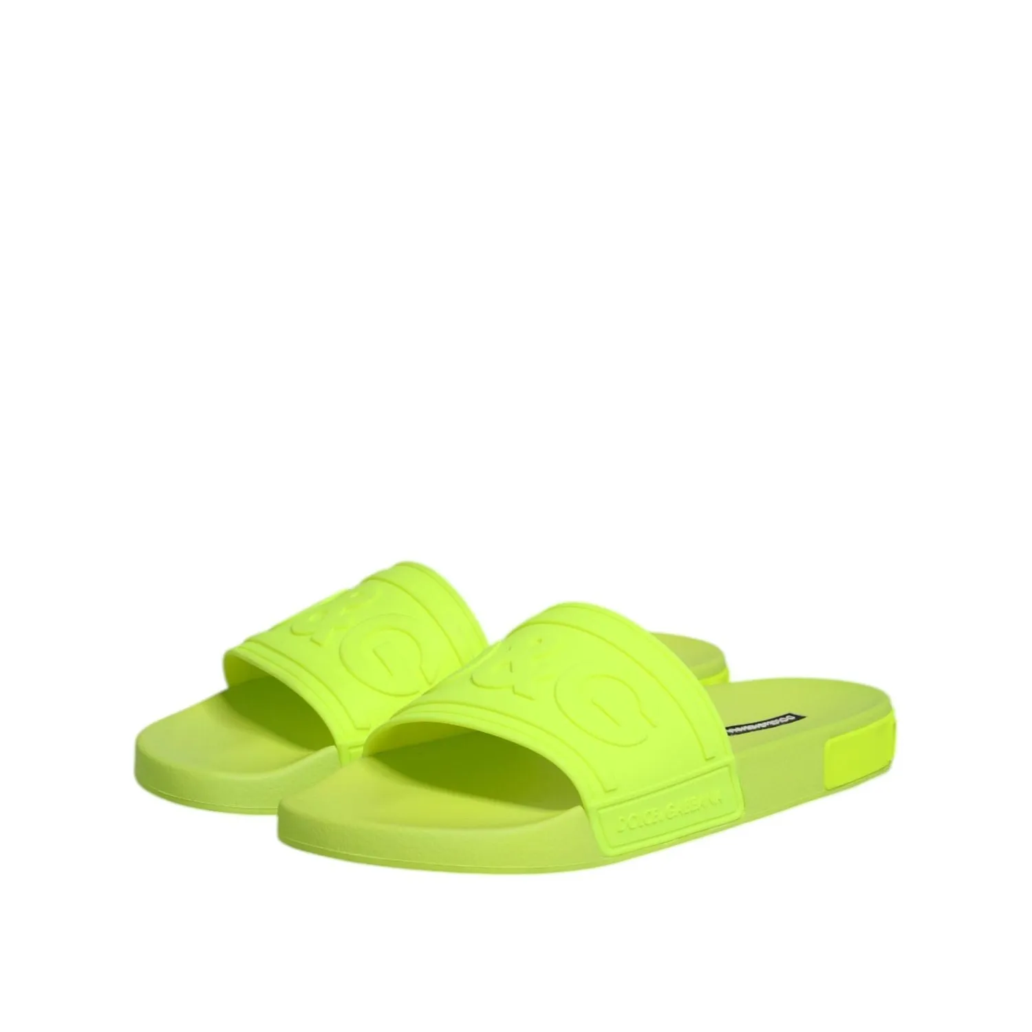 Sandals With Dolce & Gabbana Green Rubber Slides Sandals Beachwear Shoes
