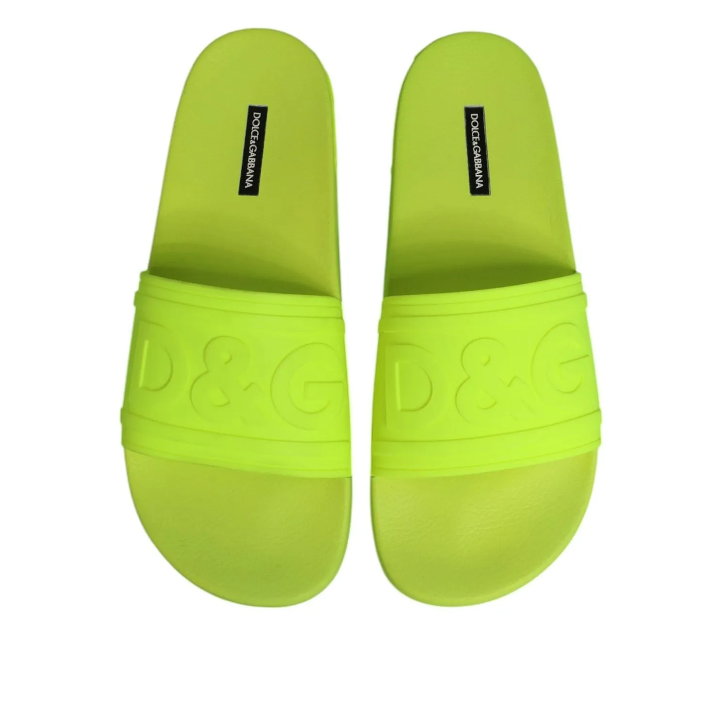 Trend Sandals Dolce & Gabbana Green Rubber Slides Sandals Beachwear Shoes