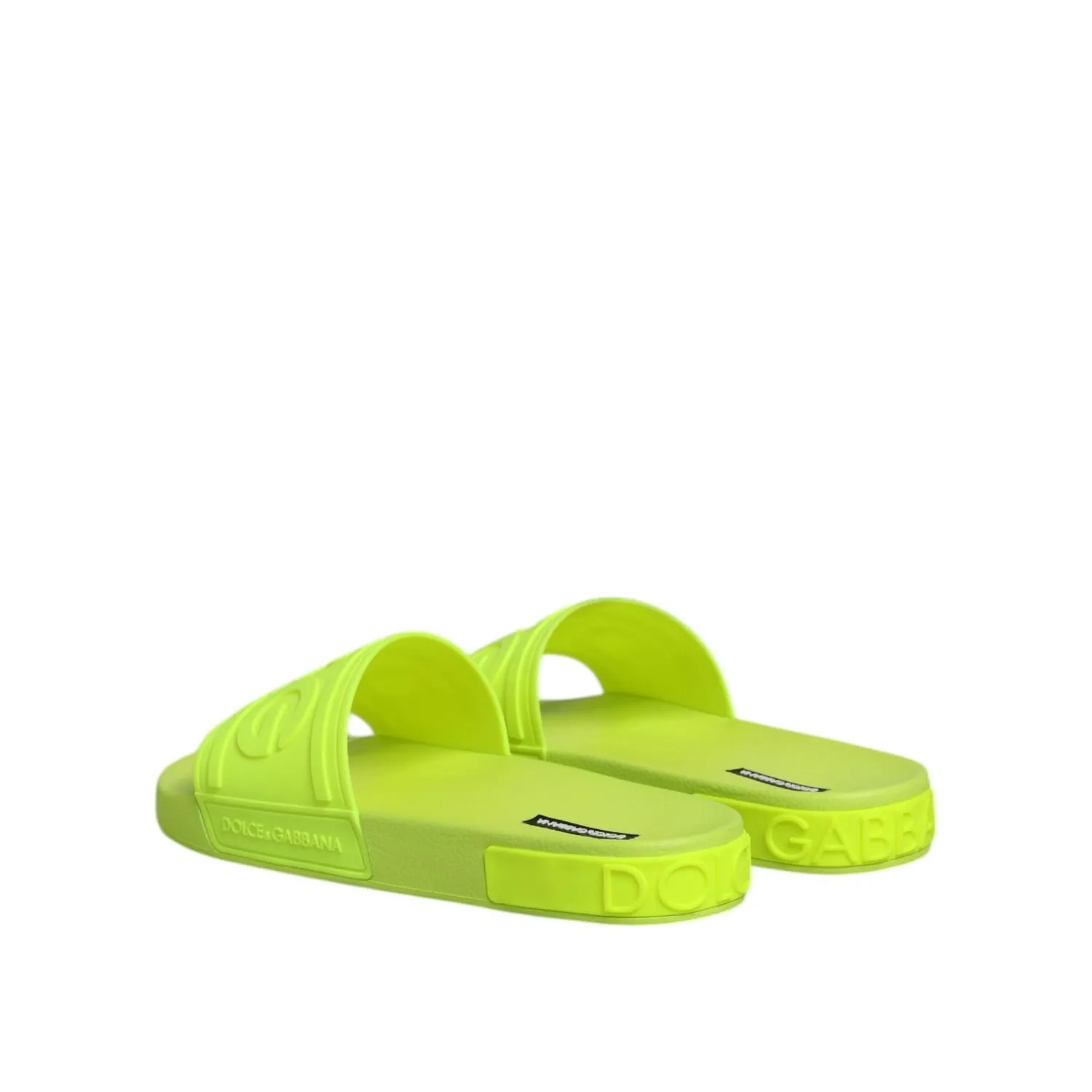 Dolce & Gabbana Green Rubber Slides Sandals Beachwear Shoes Running Sandals