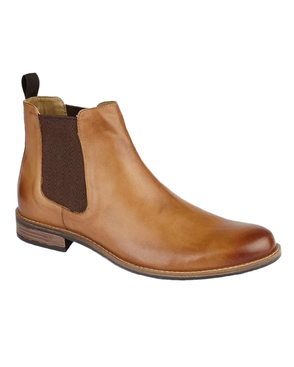 Brown Over-the-knee Boots Roamers Mens Leather Twin Gusset Ankle Boots