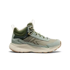 Minimalist Trail Running Shoe Women's Leiki Waterproof Leather Hiking Boot  |  Iceberg Green/Bronze Green