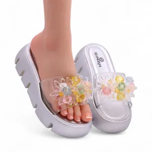 Waterproof Shoes Lightweight Transparent pearl slipper-R15-3