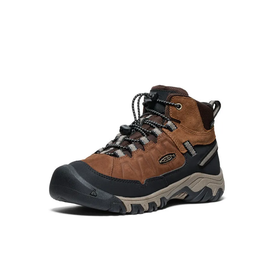 Big Kids' Targhee IV Waterproof Hiking Boot  |  Bison/Brindle Woodburn 2 Waterproof Low Rise Hiking Shoes