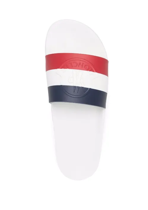 Best Sandals For The Beach Moncler embossed-logo striped flip flops