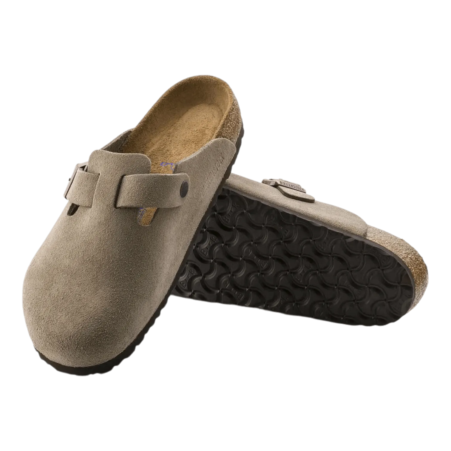 Birkenstock Boston Taupe Suede Soft Footbed Taupe 0560771 Talisman Slippers