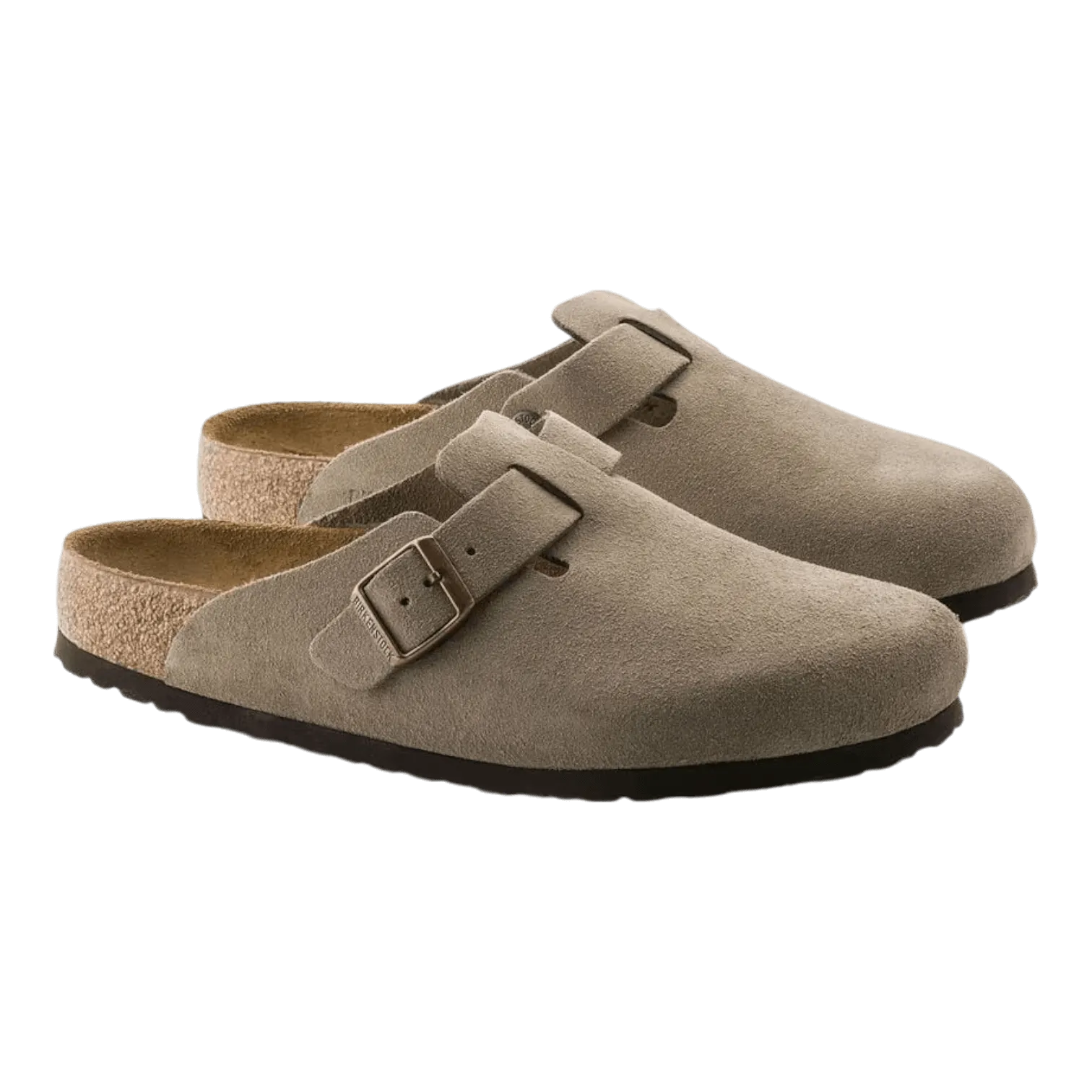 Birkenstock Boston Taupe Suede Soft Footbed Taupe 0560771 Comfiest House Slippers